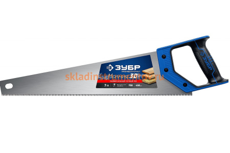 Ножовка универсальная пила Зубр "МОЛНИЯ-3D" 400мм, 7TPI, 3D зуб, 15077-40_z01
