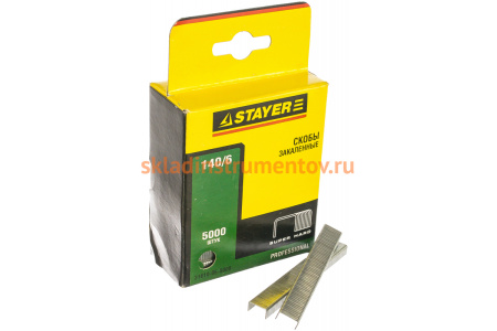 Закаленные скобы STAYER Profi тип 140 зеленые 6 мм 5000 шт. 31610-06-5000
