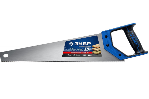 Ножовка универсальная пила Зубр "МОЛНИЯ-3D" 400мм, 7TPI, 3D зуб, 15077-40_z01