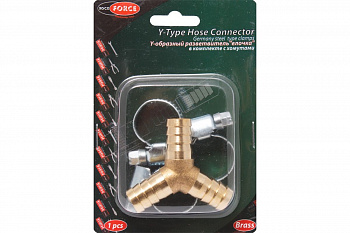 Разветвитель Y-образный елочка 8 мм с хомутами ROCKFORCE RF-E102-5/2