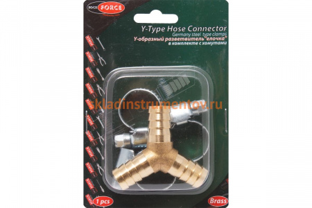Разветвитель Y-образный елочка 6 мм с хомутами ROCKFORCE RF-E102-5/1