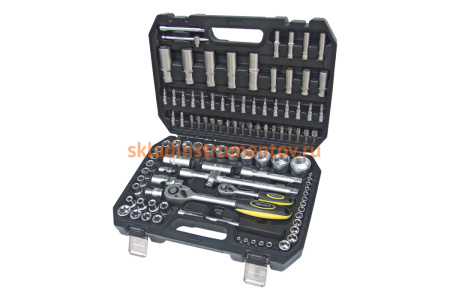 Набор торцевых головок ЭВРИКА 1*4"&1*2", DR, 6-гранный, 108 предметов ER-80108