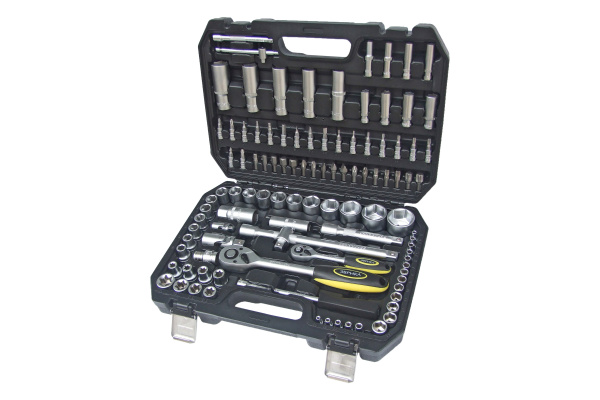 Набор торцевых головок ЭВРИКА 1*4"&1*2", DR, 6-гранный, 108 предметов ER-80108