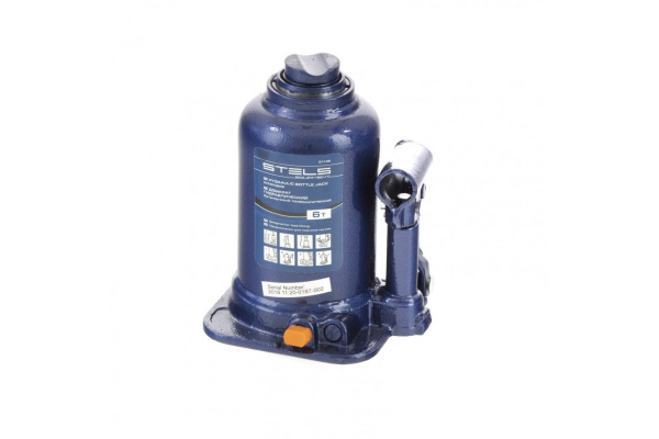 Гидравлический бутылочный телескопический домкрат 6 т, подъем 170-430 мм STELS 51146