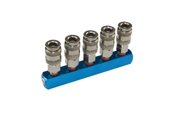 Разветвитель пневматический (1/4"F; 5 выходов рапид EURO) WIEDERKRAFT WDK-85MX