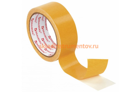 Клейкая двухсторонняя лента BRAUBERG 38 мм х 10 м, тканевая основа 606428