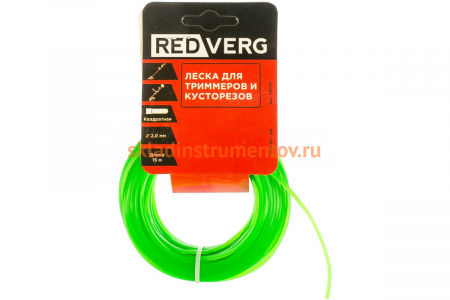 Леска для триммера 2,0 мм, 15 м, квадратная REDVERG 5014465