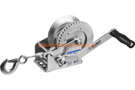 Ручная барабанная лебедка Зубр ПРОФЕССИОНАЛ тросовая 0,7т 8м 43113-0.7_z01