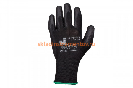 Защитные перчатки с полиуретановым покрытием Jeta Safety 12 пар JP011b/XL/10