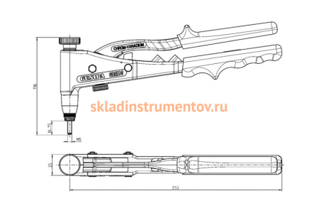 Набор (резьбовой заклепочник + 4 вида гаек M4...M6) Gesipa GBM10 Ges 1435455/7530013