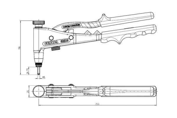 Набор (резьбовой заклепочник + 4 вида гаек M4...M6) Gesipa GBM10 Ges 1435455/7530013