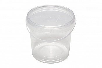 Круглое ведро Тара.ру п/п, 1 л, бесцветное, бесцветная крышка 00244