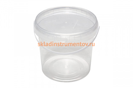 Круглое ведро Тара.ру п/п, 1 л, бесцветное, бесцветная крышка 00244