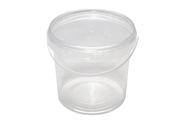 Круглое ведро Тара.ру п/п, 1 л, бесцветное, бесцветная крышка 00244