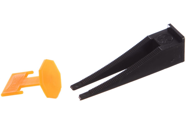 Система выравнивания плитки СВП (зажим и клин 50/50 шт; ведерко ПЭНД 1100 мл) СИБРТЕХ 88070