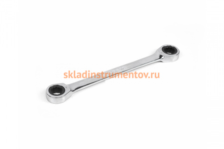 Двусторонний накидной ключ HORTZ 21х23 трещотка, хром HOR 118860