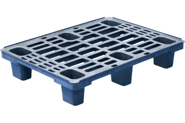 Перфорированный паллет на 6 ножках синий, 800х600х155 мм ТАРА 15432