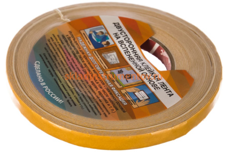 Монтажная клейкая лента на вспененной основе КУРС белая, 12мм х 10м 11782