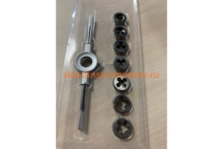 Набор плашек WIEDERKRAFT М3 - 12, 8 предметов, метрическая резьба WDK-DS0312