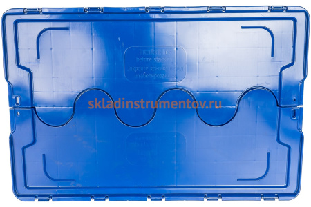 Ящик с крышкой п/э 600х400х300 сплошной, синий Тара.ру 18482