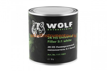 Наполнитель Wolf 2К HS универсальный, 5:1, белый, 1 л 117.1001