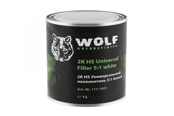 Наполнитель Wolf 2К HS универсальный, 5:1, белый, 1 л 117.1001
