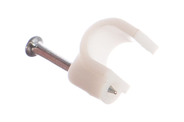 Круглая скоба с гвоздем Зубр для крепления кабеля 6мм, 50шт 45111-06