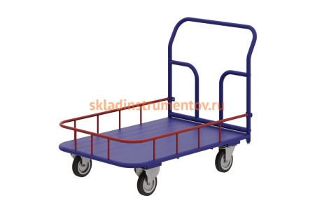 Тележка RUSKLAD ТПБ 9 (500x1000) d160мм платформенная с бортиком Тележка RUSKLAD ТПБ 9 (500x1000) d160мм платформенная с бортиком