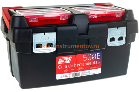 Ящик для инструментов 500x295x270мм + лоток + органайзер + 2 съемных органайзера Tayg 166006