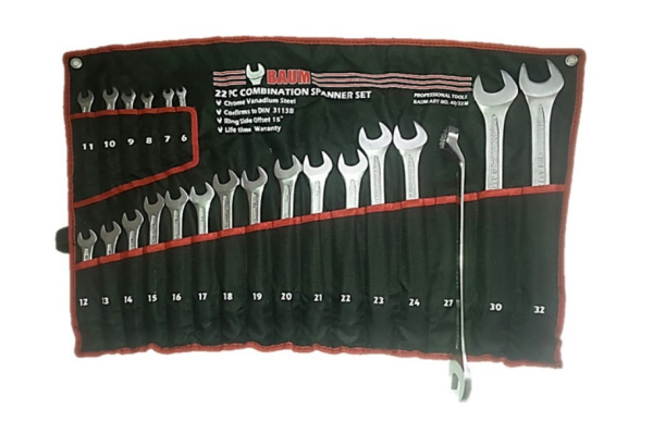 Набор комбинированных ключей BAUM 75 градусов, 22 предмета 40-22M