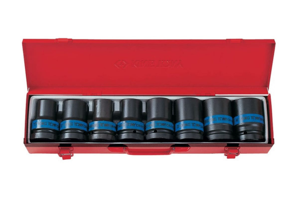 Набор ударных торцевых головок (1", шестигранные, тонкостенные, 17-41 мм, 8 предметов) KING TONY 8408MP