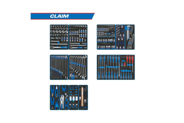 Набор инструментов для тележки KING TONY CLAIM 13 ложементов 286 предметов 934-286MRVD