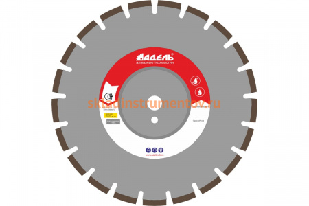 Алмазный отрезной сегментный круг по железобетону (350х25.4 мм; 21 сегм.) Адель КК17335