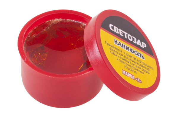 Канифоль (20 г; пластиковая банка) для паяльных работ СВЕТОЗАР 55326-020 Канифоль (20 г; пластиковая банка) для паяльных работ СВЕТОЗАР 55326-020