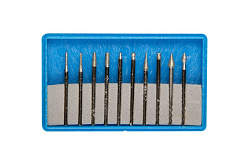 Набор мини-насадок с алмазным напылением (10 шт; 3 мм; P180) Зубр 33383-H10