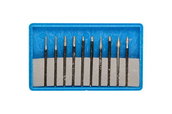 Набор мини-насадок с алмазным напылением (10 шт; 3 мм; P180) Зубр 33383-H10