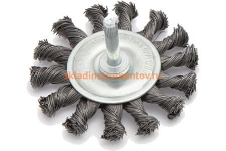 Щетка крученая плоская 75 мм для дрели Дело Техники 272075