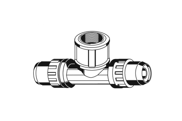 Тройник переходной (26х26 мм; 3/4") для трубопровода Зубр 51502-26-3/4-26