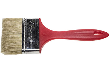 Плоская кисть STAYER UNIVERSAL-EURO светлая натуральная щетина, пластмассовая ручка, 100мм 0108-100