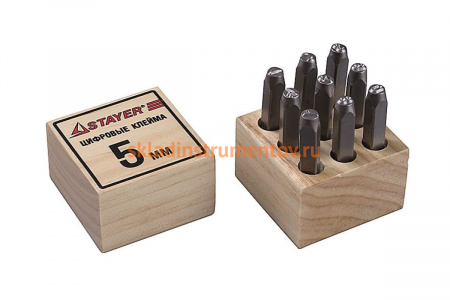 Клейма цифровые арабские, шрифт 5мм STAYER 21501-05