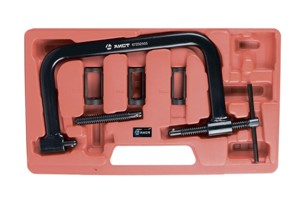 Рассухариватель клапанов - устройство для зажима пружин, 5шт в кейсе AIST 00-00007935