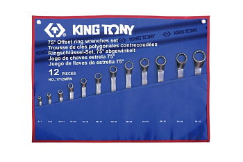 Набор накидных ключей, 6-32 мм, чехол из теторона, 12 предметов KING TONY 1712MRN