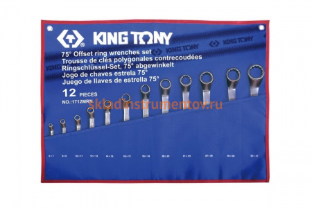 Набор накидных ключей, 6-32 мм, чехол из теторона, 12 предметов KING TONY 1712MRN