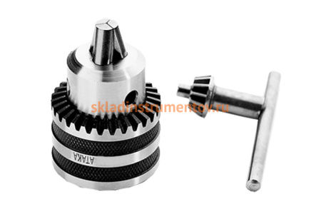 Патрон №19 станочный профи (1-13 мм; B16) с ключом АТАКА 8080420