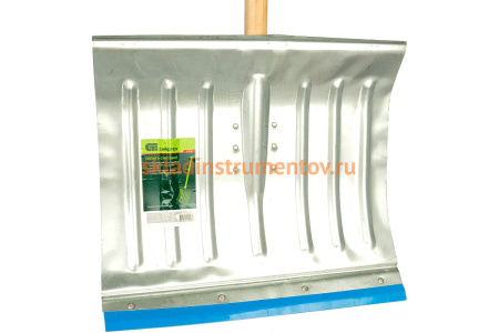 Снеговая оцинкованная лопата с черенком 430х370мм, металлическая окантовка СИБРТЕХ Россия 61596