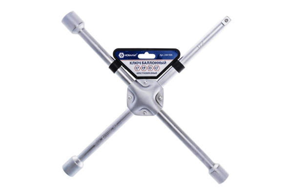 Баллонный крестообразный ключ 17, 19, 21, 1/2, 400мм, CR-V КОБАЛЬТ 244-926