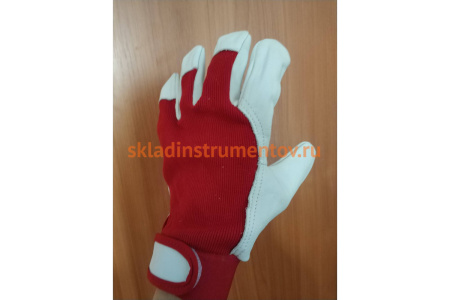Кожаные перчатки Jeta Safety Mechanic, цвет красный/белый, манжета велкро JLE301-10/XL Кожаные перчатки Jeta Safety Mechanic, цвет красный/белый, манжета велкро JLE301-10/XL