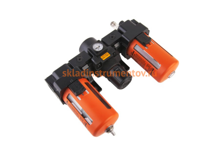 Блок подготовки воздуха: влагоотделитель, регулятор, лубрикатор (3000 л/мин; 10 бар; 1/2") WIEDERKRAFT WDK-70240