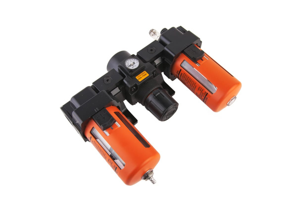 Блок подготовки воздуха: влагоотделитель, регулятор, лубрикатор (3000 л/мин; 10 бар; 1/2") WIEDERKRAFT WDK-70240