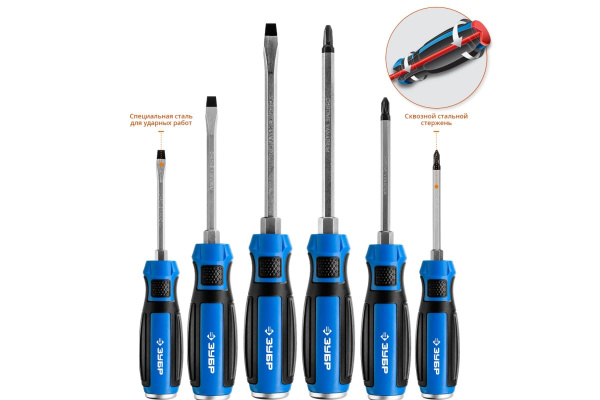 Набор ударных отверток Зубр ПРОФЕССИОНАЛ УДАРНИК 25026